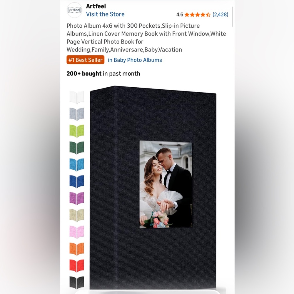 Black Photo Album with Window